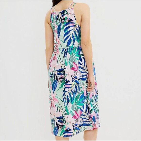 LOFT Bright Floral Summer Dress Size 4 - Picture 2 of 6
